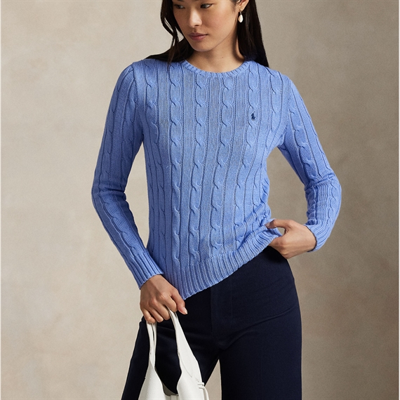 Polo Ralph Lauren Cable Knit Cotton Sweater, New Litchfield Blue